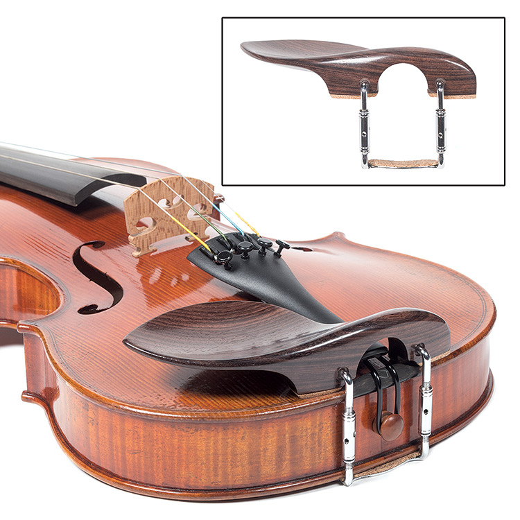 Kinglar Rosewood Chinrest for 4/4 Violin with Standard Bracket
