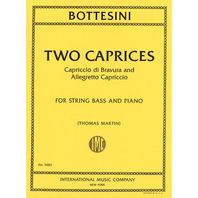 Two Caprices for double bass and piano; Giovanni Bottesini