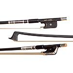 Velocity Expedition Carbon Fiber Viola Bow, Black and Silver Winding