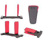 CelloGard Foldable Cello Stand with Red Sleeves and Carrying Case, for 1/2 - 4/4 size