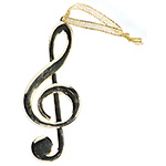 G-Clef Ornament, Gold, 5"
