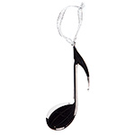 8th Note Ornament, Silver, 5"