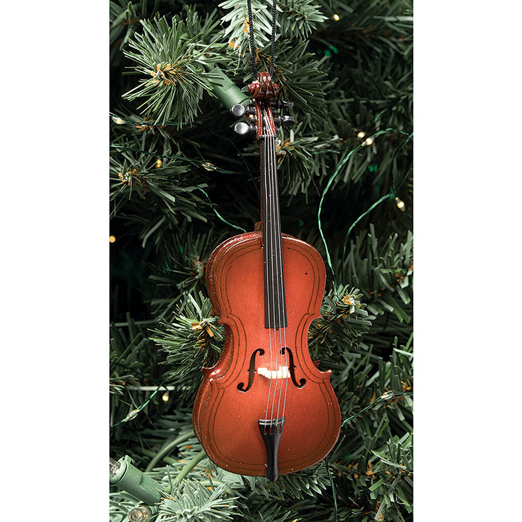 Wood Cello Holiday Ornament