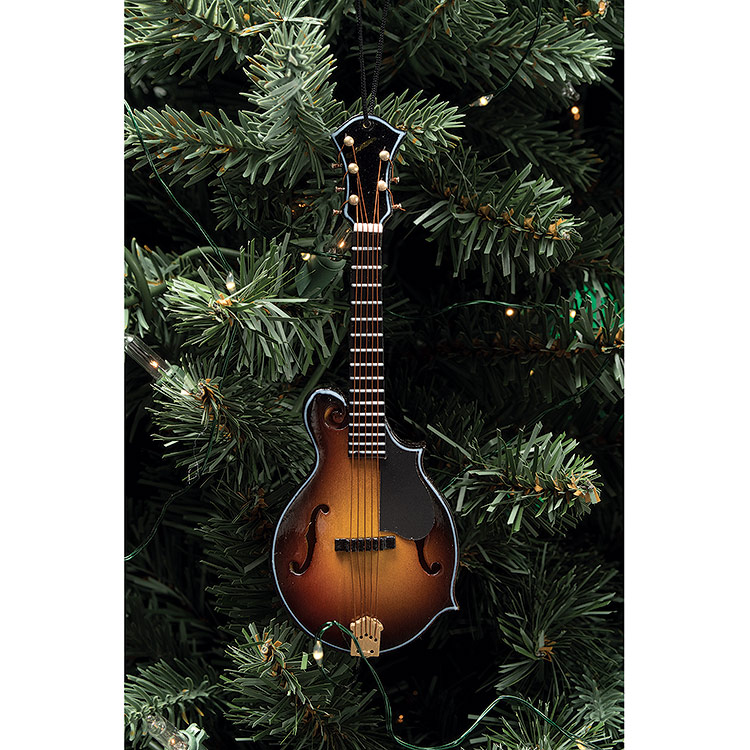 Wood Mandolin Holiday Ornament