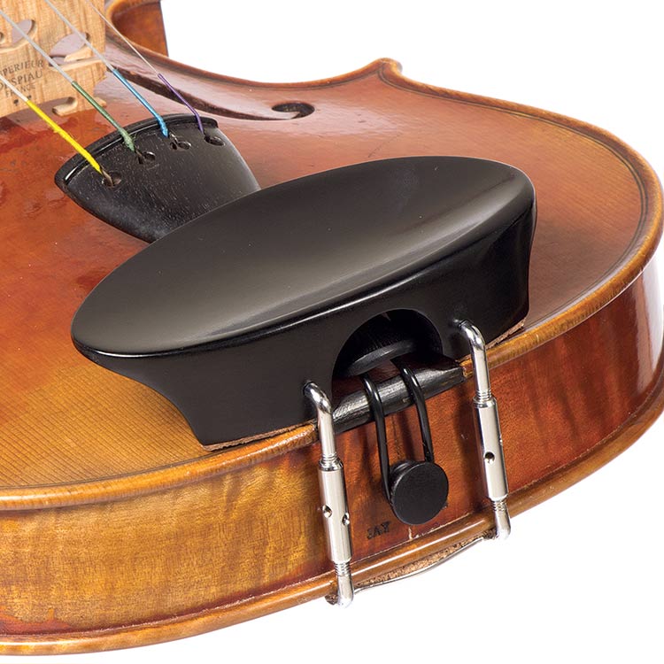 Flat Flesch Ebony Chinrest for Viola with Standard Bracket