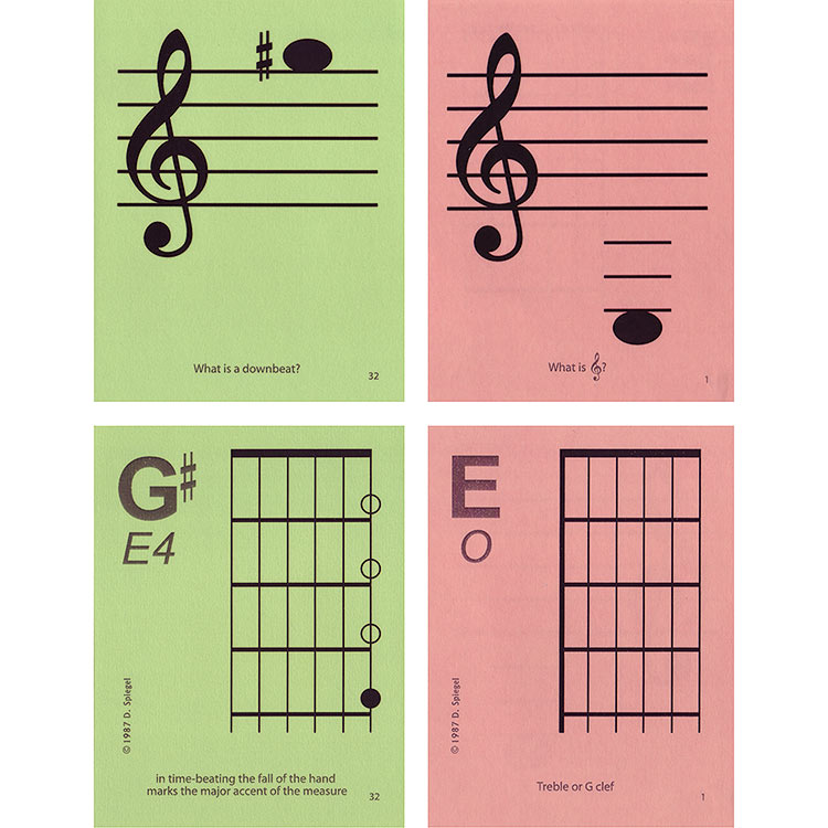 Guitar 1st Position Regular Size Unlaminated Flashcards