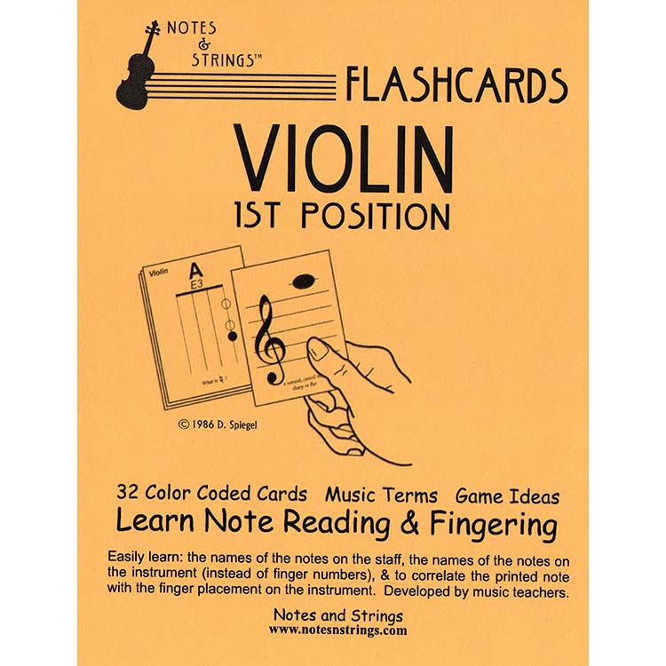 Violin 1st Position Regular Size Unlaminated Flashcards