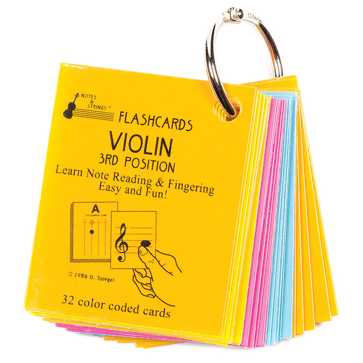 Violin 3rd Position Mini Size, Laminated Flashcards