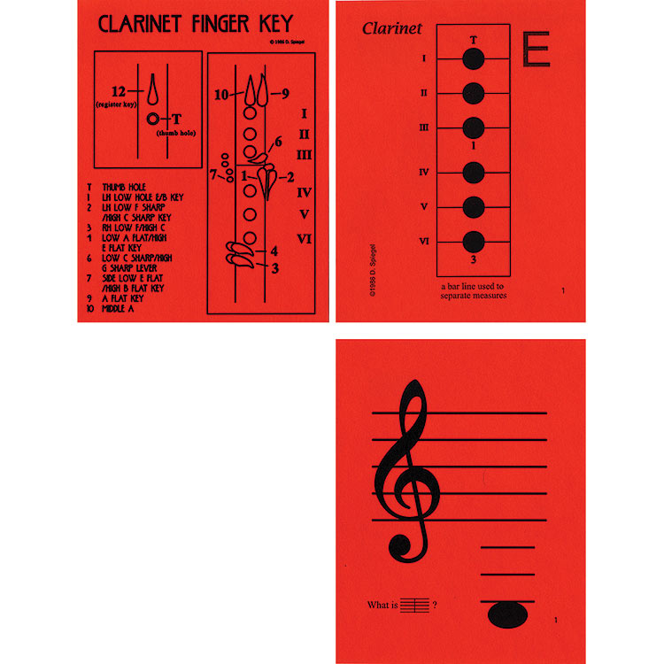 Clarinet Regular Size Unlaminated Flashcards