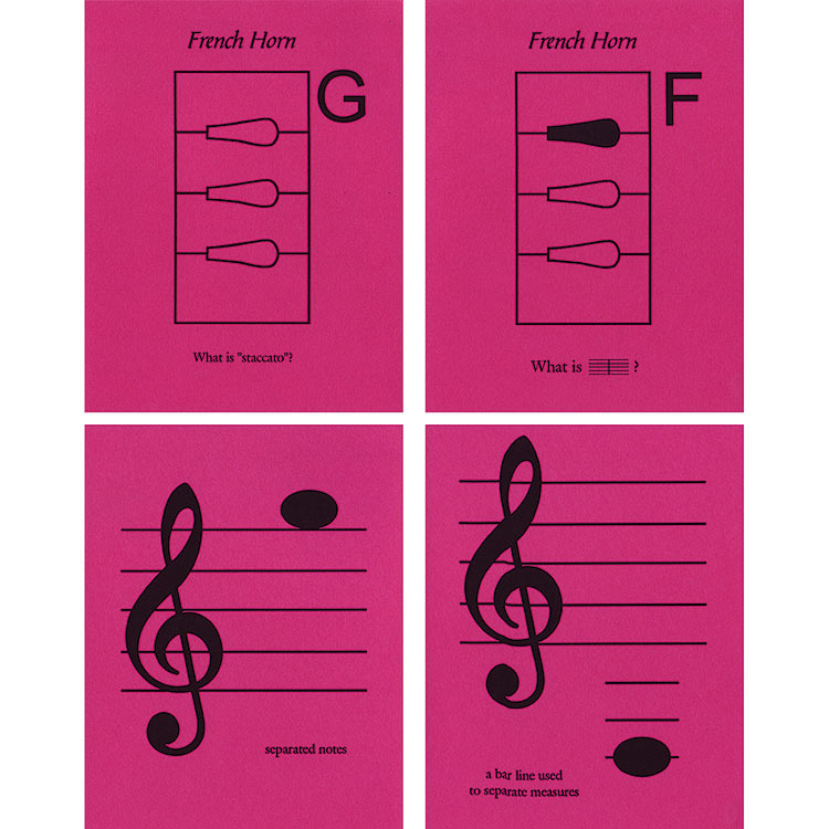 French Horn Regular Size Laminated Flashcards