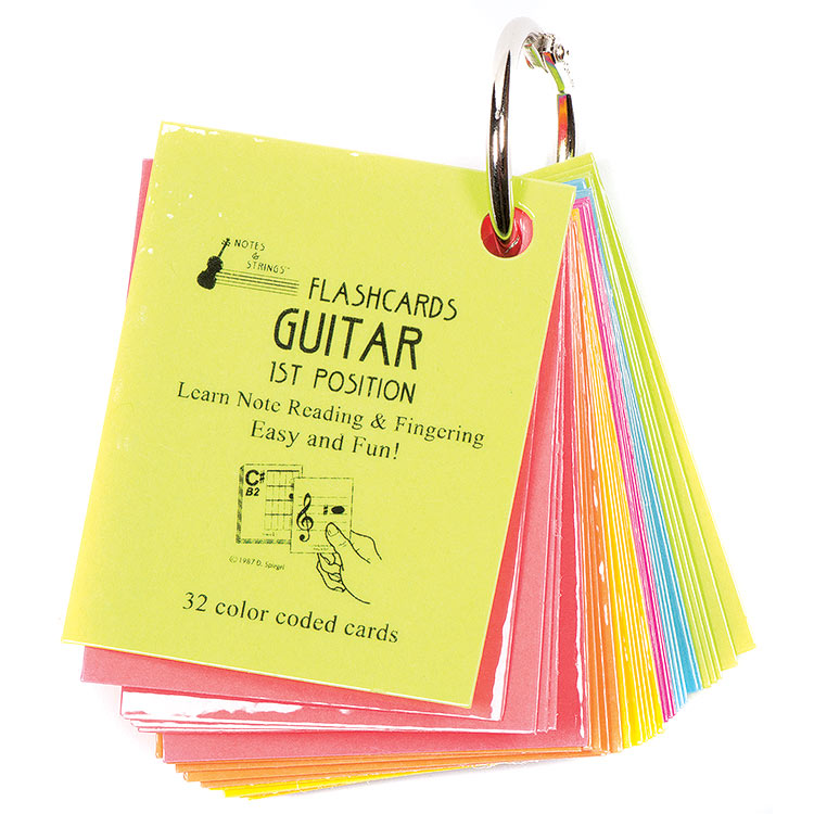 Guitar 1st Position Mini Size, Laminated Flashcards