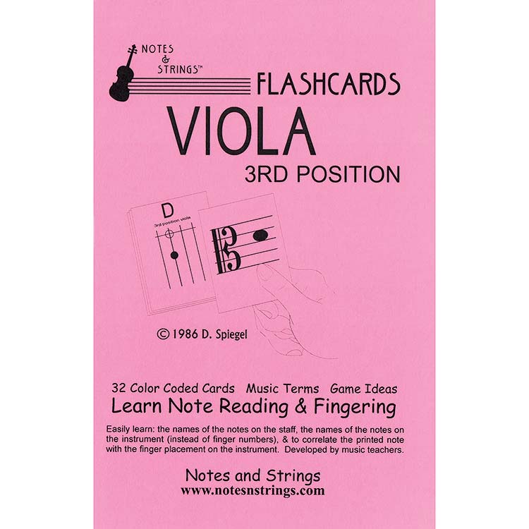 Viola 3rd Pos. Classroom Half Size Unlaminated Flashca