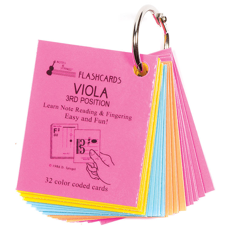 Viola 3rd Position Mini Size, Laminated Flashcards