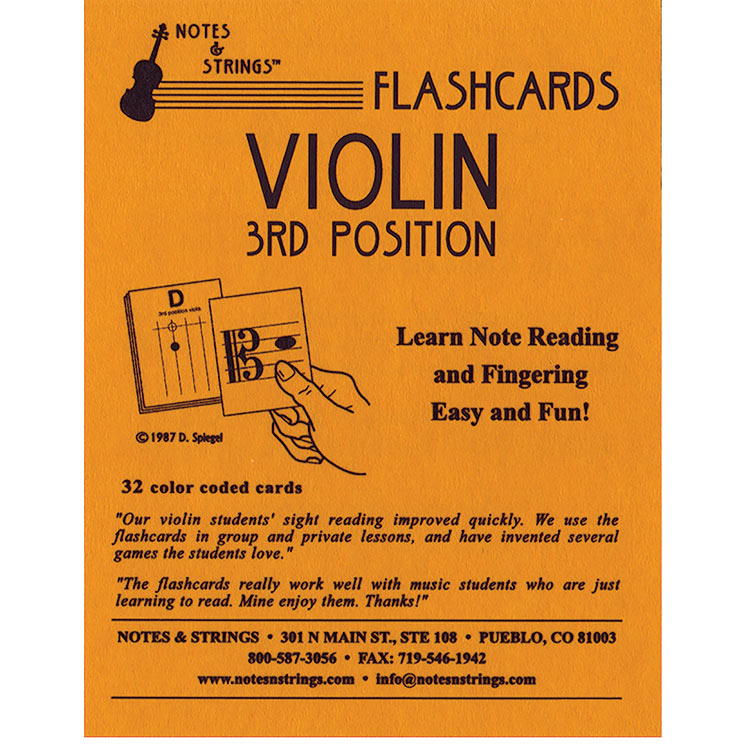 Violin 3rd Position Regular Size Unlaminated Flashcard