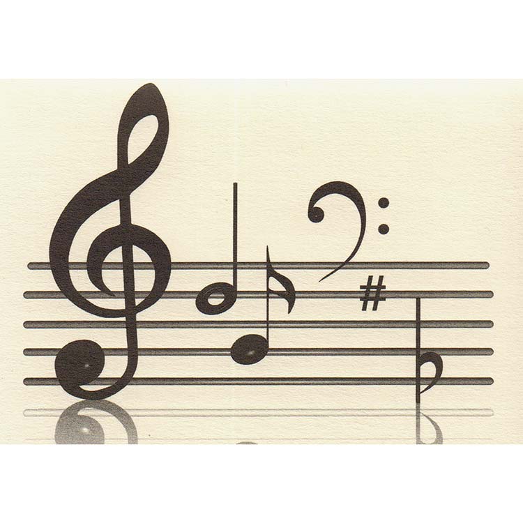 Music Notes - Boxed Set Note Cards, 10 Cards & Envelopes