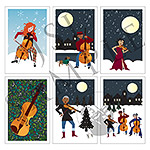 Johnson String Instrument Holiday Greeting Cards and Envelopes, box of 12