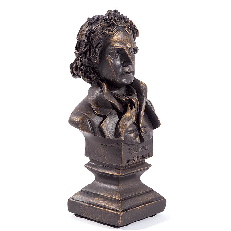 Beethoven 6.5'' Resin Bust with Bronze Finish Look