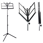 K&M Easy Fold Music Stand with Carrying Bag and T-Model Music Stand Light