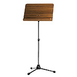 K&M Orchestra Music Stand, walnut wood desk/chrome steel base