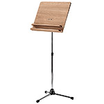 K&M Orchestra Music stand with extra shelf, walnut wood desk/chrome steel base