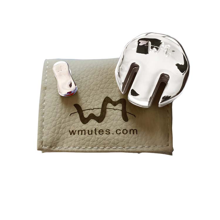 WMutes Bright Silver Cello Mute Set: Practice & Concert Mutes