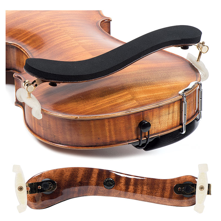 Viva La Musica Diamond Viola Dark Maple Shoulder Rest with Gold Fittings