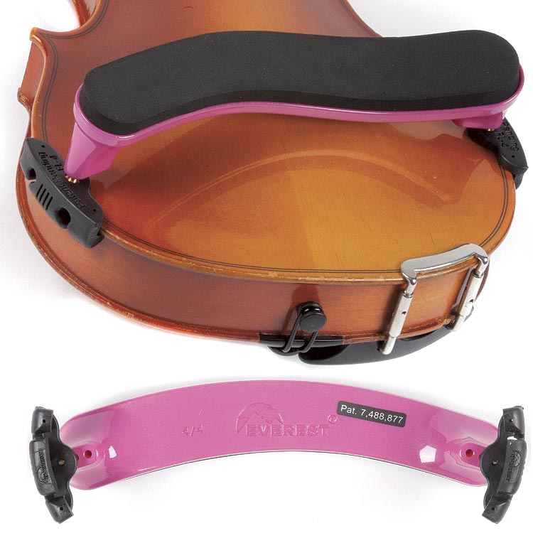 Everest 4/4 Violin ES Hot Pink Shoulder Rest