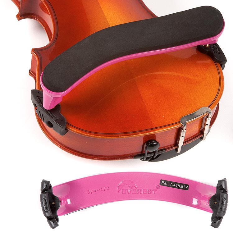Everest 3/4-1/2 Violin ES Hot Pink Shoulder Rest