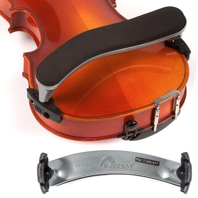 Everest 3/4–1/2 Violin ES Silver Shoulder Rest