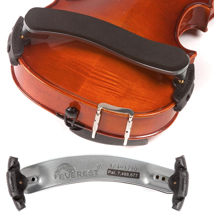 Everest 1/4–1/10 Violin ES Silver Shoulder Rest