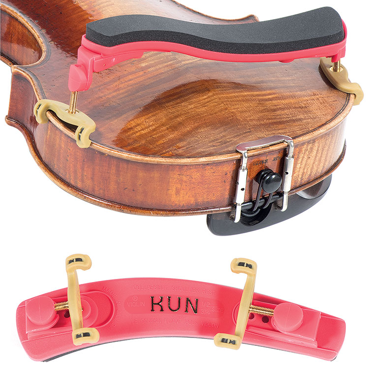 Kun Collapsible Junior 1/2-3/4 Violin Shoulder Rest, Papaya