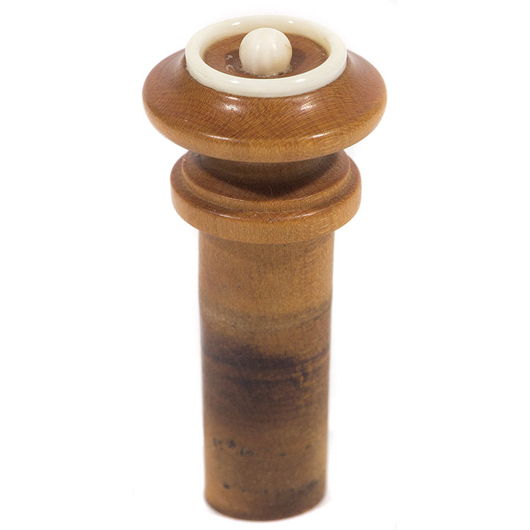 Harmonie Hill Model Viola End Button, Boxwood with Ivory Pip and Crown