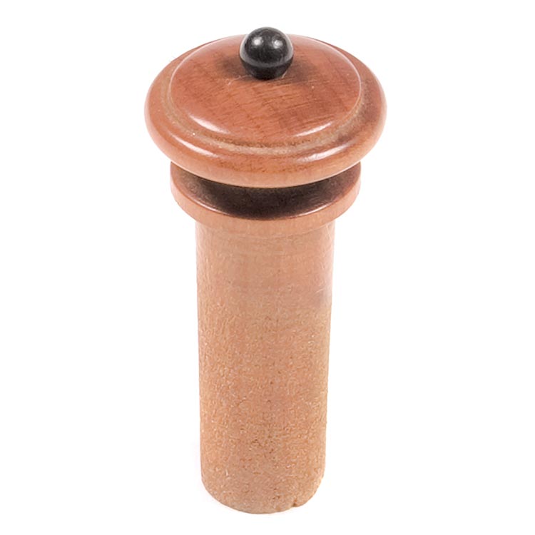 Harmonie Simple Viola End Button, Boxwood with Ebony Pip