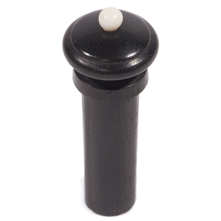 Harmonie Simple Viola End Button, Ebony with Ivory Pip