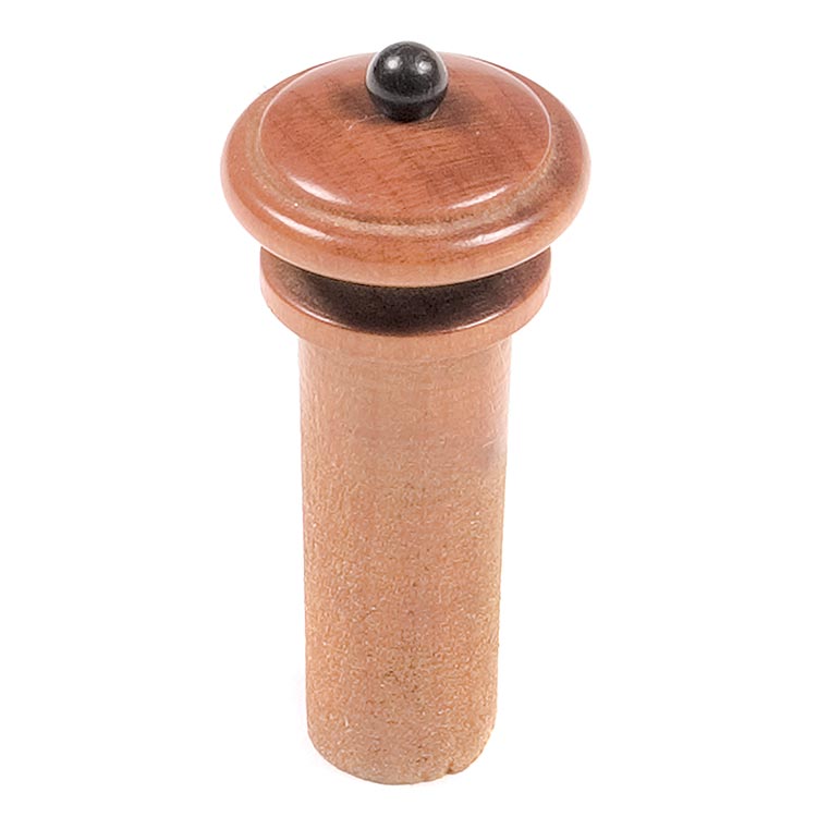 Harmonie Simple Violin End Button, Boxwood with Ebony Pip