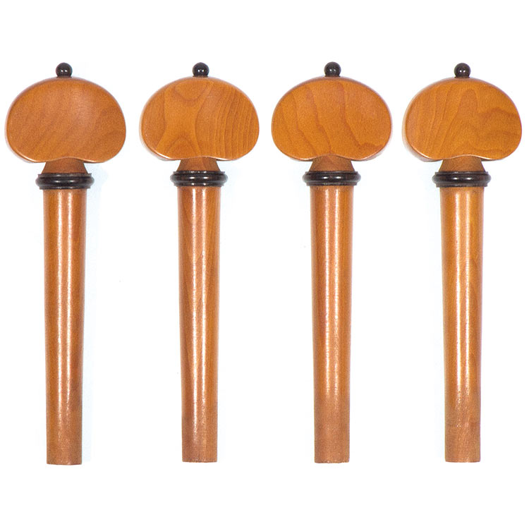 Harmonie Strad Model Violin Peg Set, Boxwood with Ebony Pip and Collar