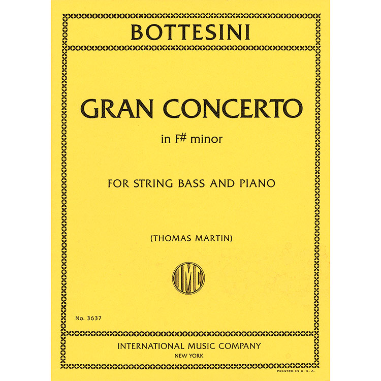 Gran Concerto in F# Minor for bass and piano (solo tuning); Giovanni Bottesini (International Music)