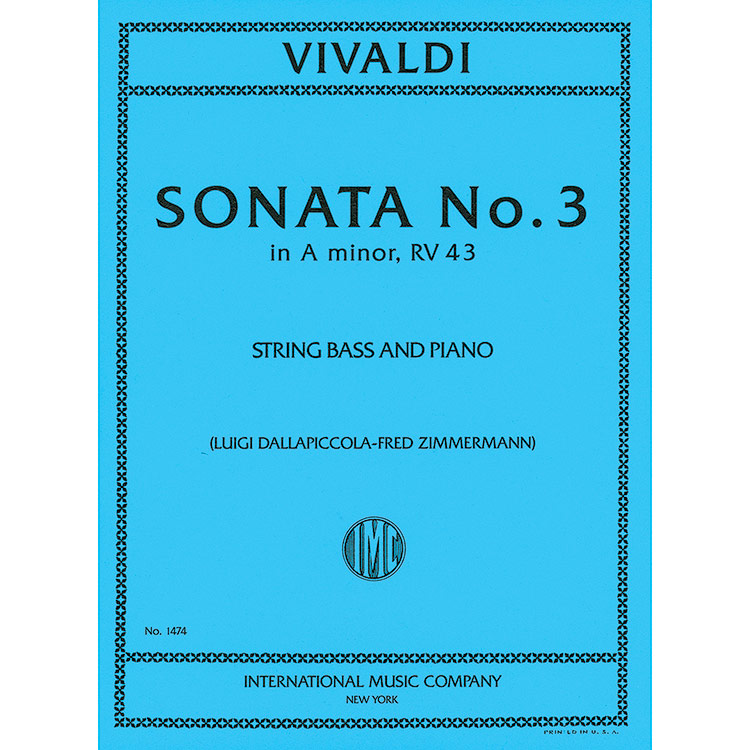 Sonata no. 3 in A Minor, RV 43, for bass and piano; Antonio Vivaldi (International)