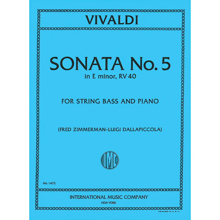 Sonata no. 5 in E Minor, RV 40 for bass and piano; Antonio Vivaldi (International)