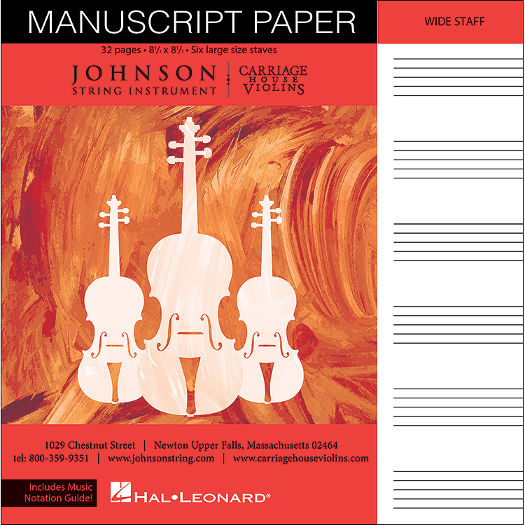 JSI/CHV Manuscript Paper Notebook:  Red Cover, 8.5" x 8.5" (Hal Leonard)