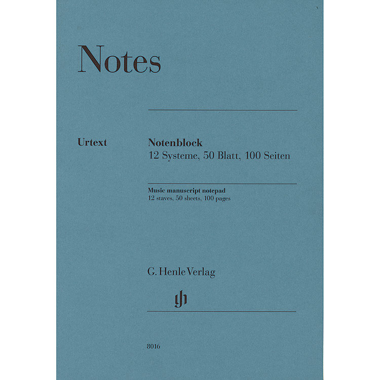 Henle Music Manuscript Notepad, 8.0" x 11.75"