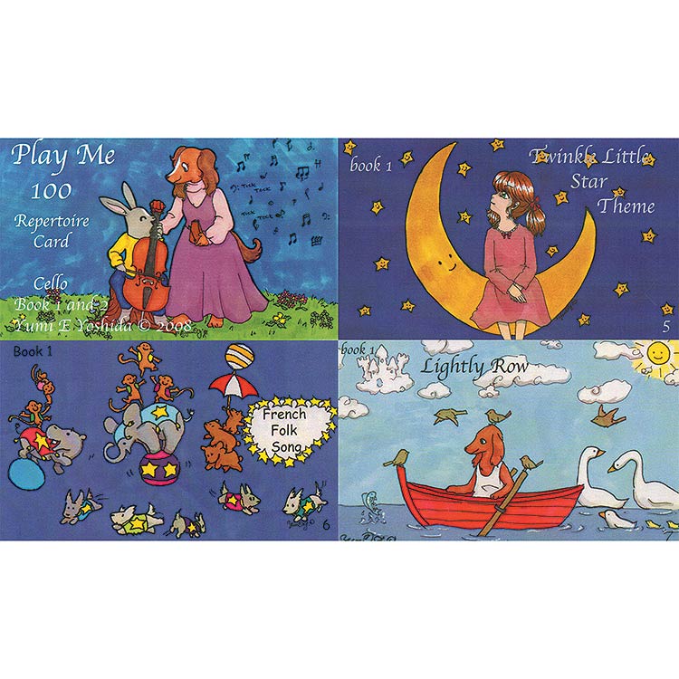 Play Me 100, cello (for Suzuki books 1and2) Unlaminated Cards