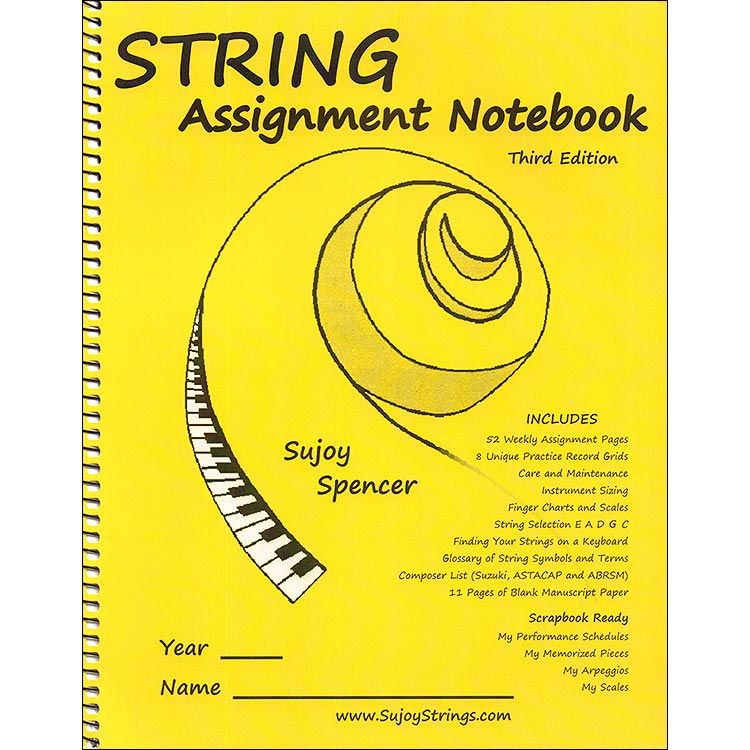 String Assignment NoteBook, 2nd edition; Sujoy Spencer (Sujoy Strings)