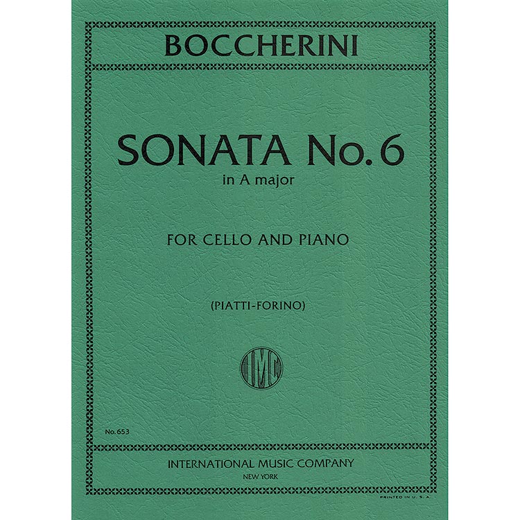 Sonata No. 6 in A Major, for cello and piano; Luigi Boccherini (International)