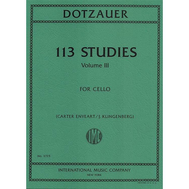 113 Studies for cello, volume 3; Friedrich Dotzauer (International)