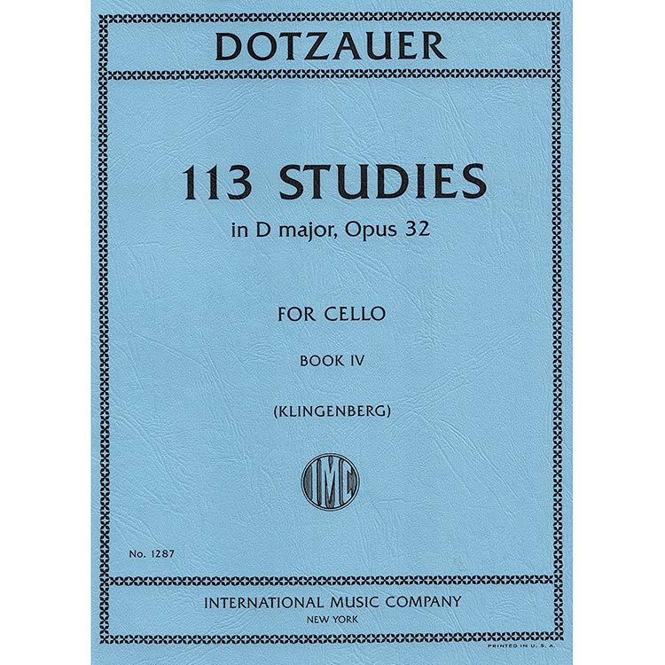 113 Studies, book 4, cello (Klingenberg); Friedrich Dotzauer (International)