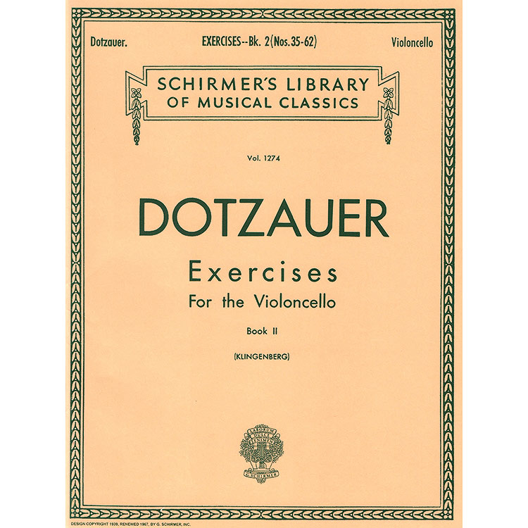 Exercises for Violoncello, book 2 (35-62); Dotzauer (Schirmer)