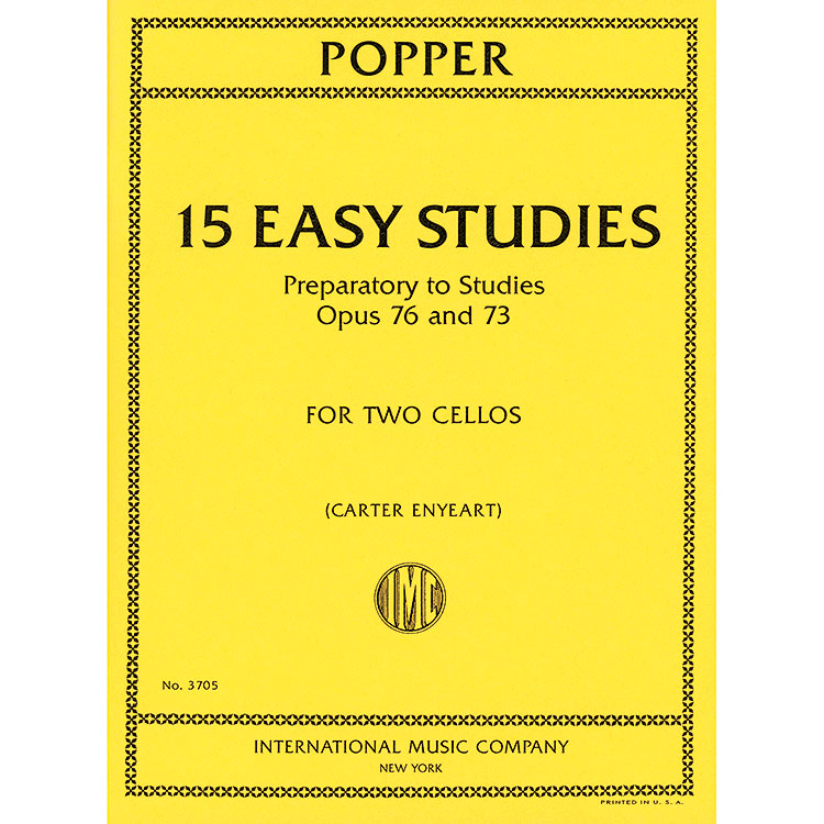 Fifteen Easy Studies, opp. 76a, for cello (2nd cello ad lib.); David Popper