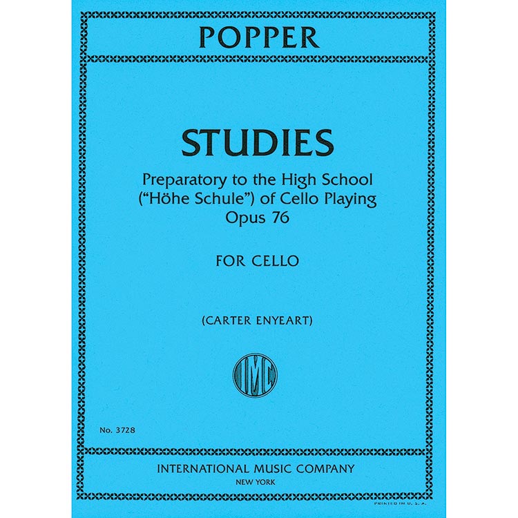 Studies for cello, Opus 76 (Preparatory to Op. 73); David Popper