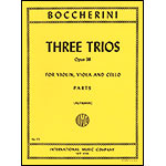 Three Trios, Op.38 (G.110-112) for violin, viola, and cello (parts); Luigi Boccherini